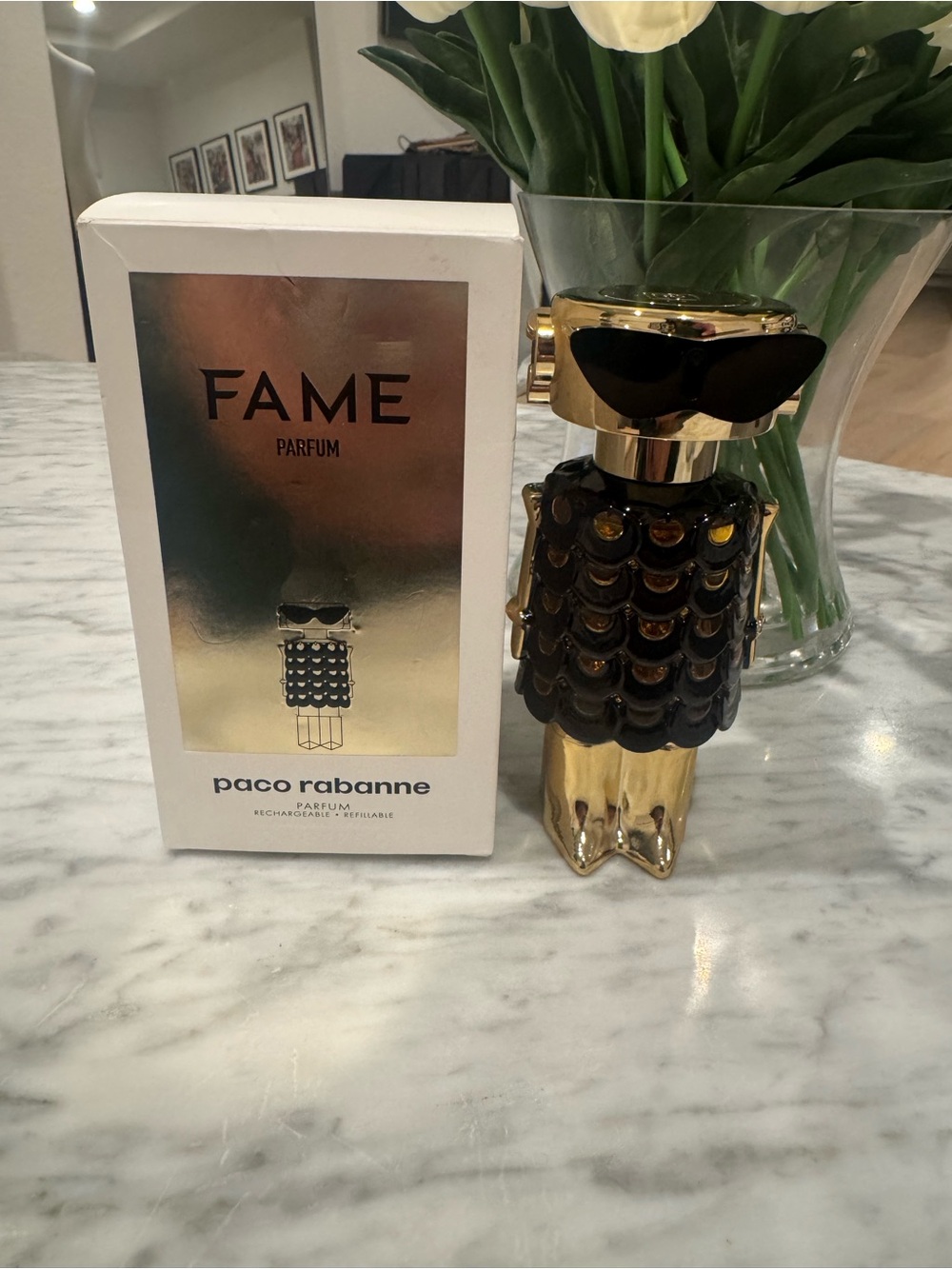 Paco Rabanne Gold and Black Fame Parfum Decorative Bottle